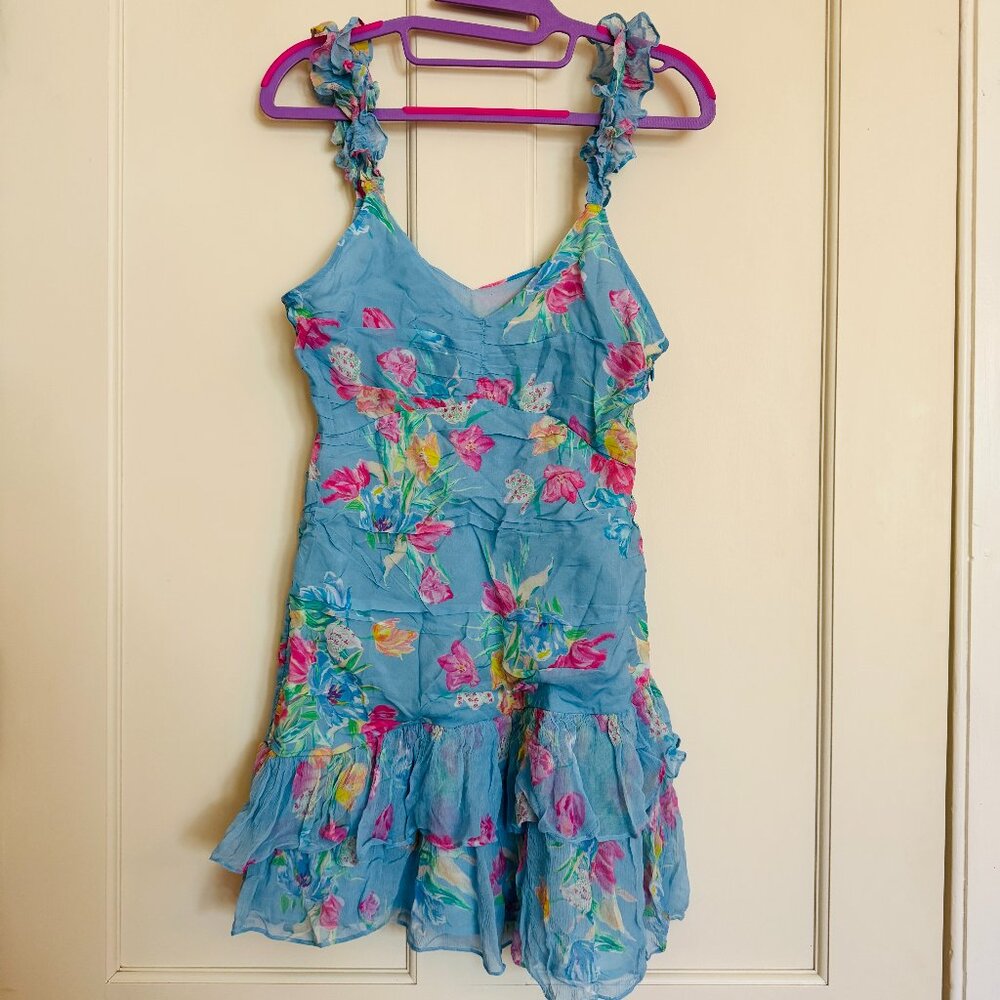 Love Shack Fancy Desra Mini Dress Blue Sky Lullaby Size 2 NWT *Imperfect*